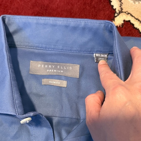 Perry Ellis Blue Dress Shirt - Picture 4 of 4